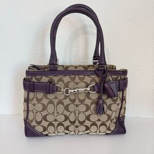 Coach Purple and Brown Satchel
